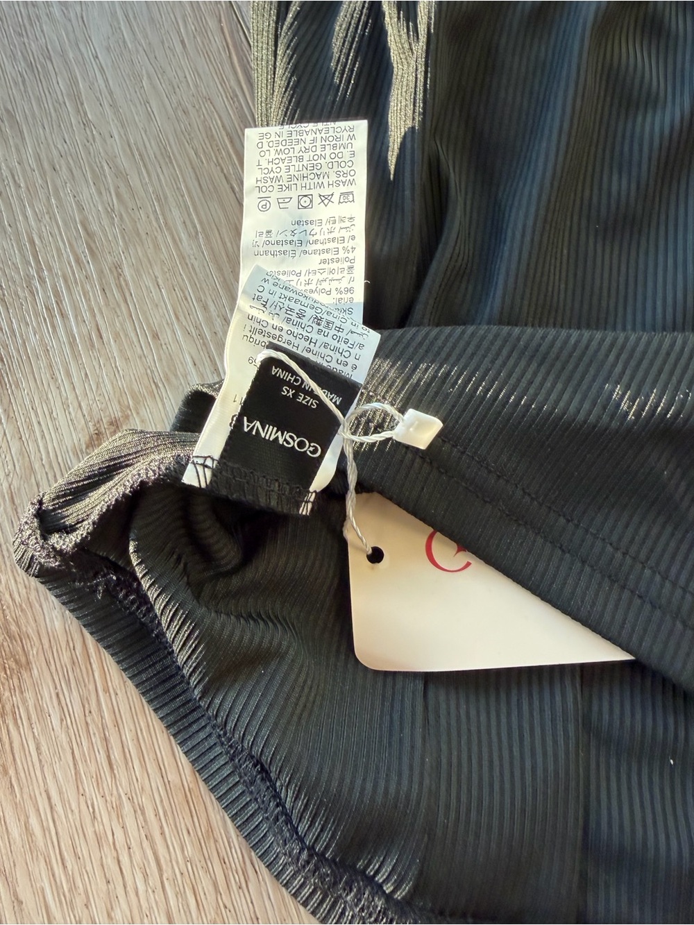 Black Ribbed Halter Top Bag - Picture 3 of 3